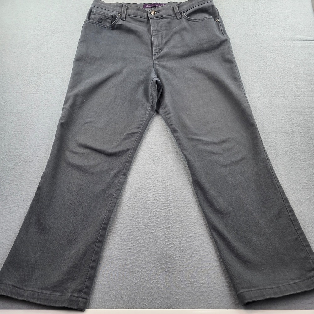 Gloria Vanderbilt Amanda Jeans Womens 14 Petite Gray Denim Cotton Medium Wash